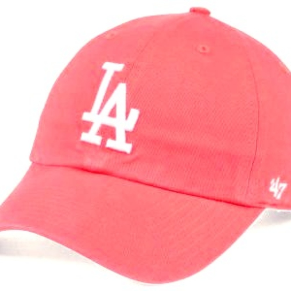 LA Dodgers Coral Adjustable 47 Baseball Hat - Cap